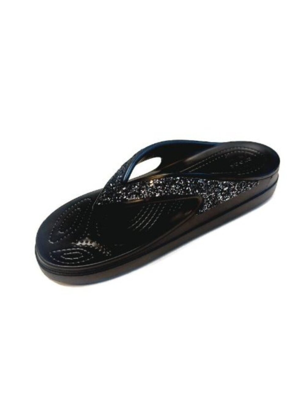 CROCS Sloane Womens Size 10 Glitter Wedge Flip Flops Lightweight Slip On Sandals - Picture 4 of 9
